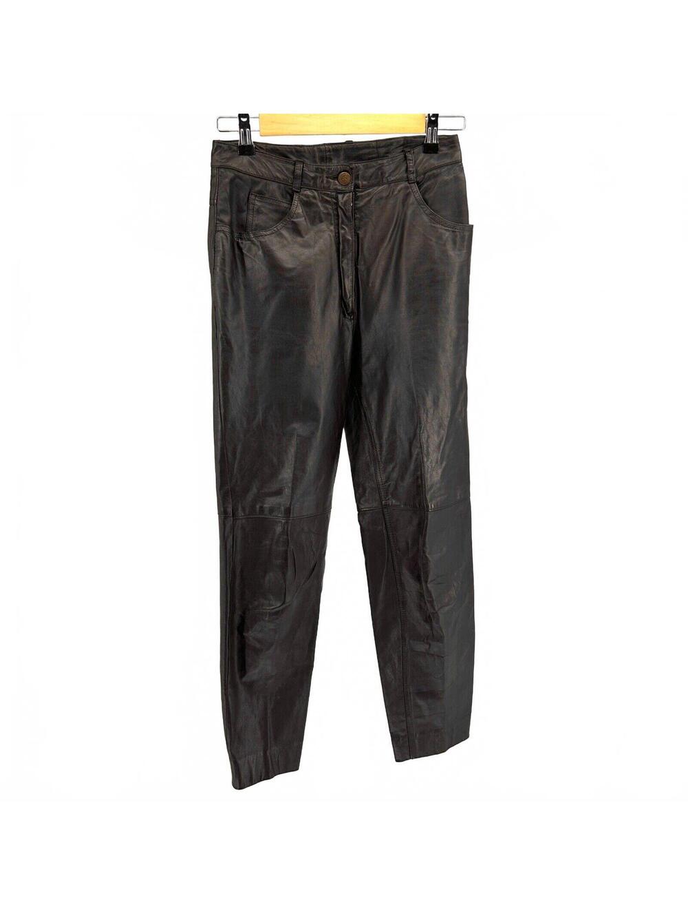 Vintage 80s Pia Rucci Brown Leather Pants